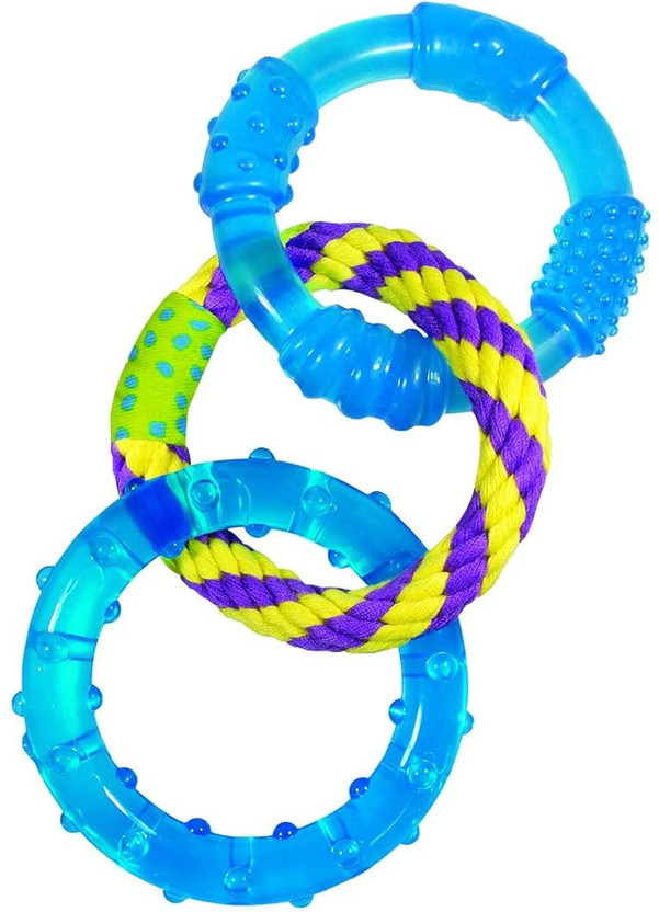 outward hound Orka Triple Dental Links, 23 Cm Rubber Chew Toy For Dog