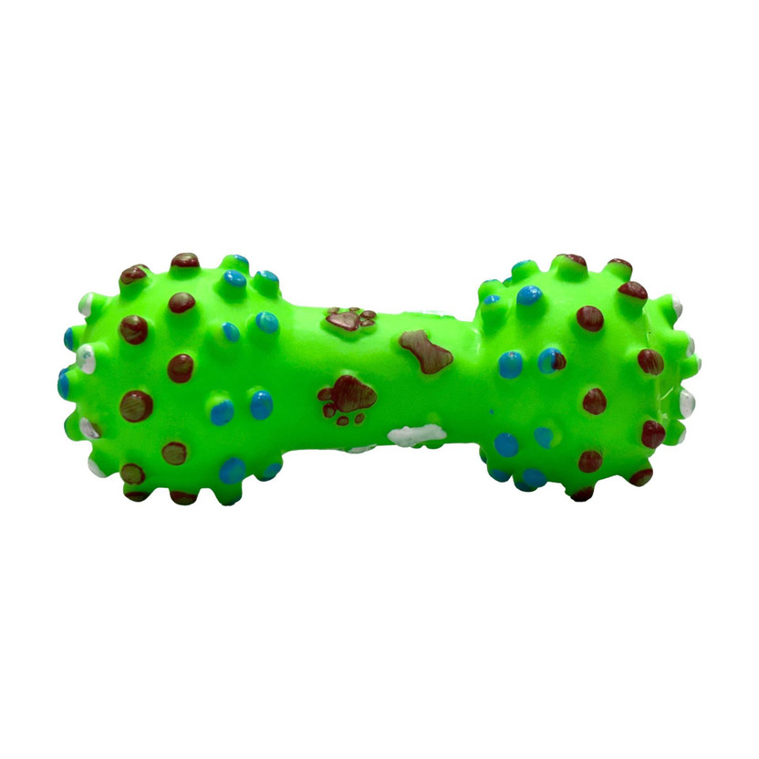 PET WORLD VINYL SPIKE DUMBELL| Good For Teething| Natural Rubber Quality| Safe For Pets Rubber Chew Toy For Dog
