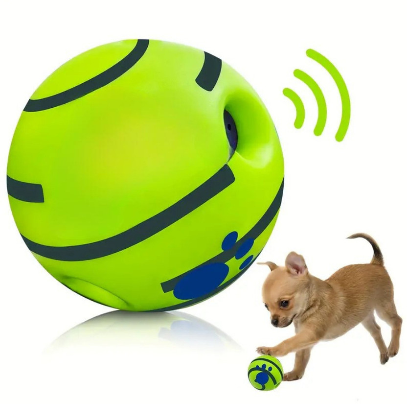 DogTrust Sounds Wiggle Ball, Active Rolling Ball for Large Dogs-5.12 inch Rubber Chew Toy, Ball, Fetch Toy, Training Aid For Dog