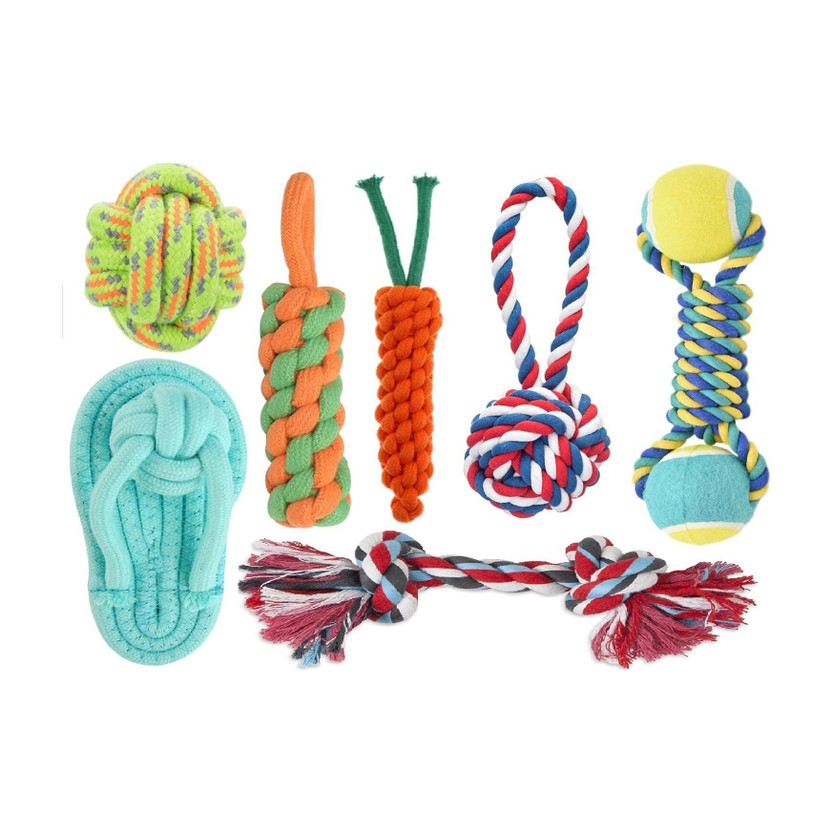 decorvaiz Toys for Puppies & Small Dogs Toys | Rope Ball Toy | Color May Vary | Cotton, Rubber Chew Toy, Training Aid, Ball, Tough Toy, Tug Toy For Dog