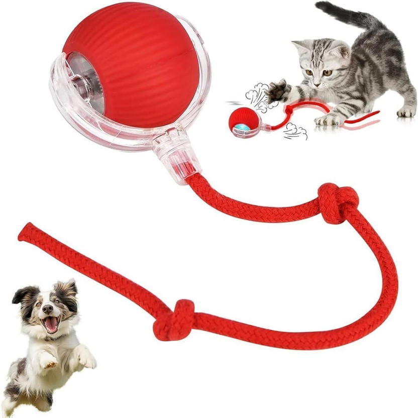 CARTSPACE Cats, Toys for Big Cats, Tails Smart Ball Interactive Pet Rolling Ball Toy Silicone Ball, Soft Toy For Dog & Cat