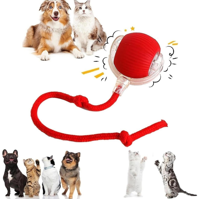 VelaAvO Interactive Rolling Dog Toy – 360° Electric Smart Silicone Ball, Soft Toy For Dog & Cat