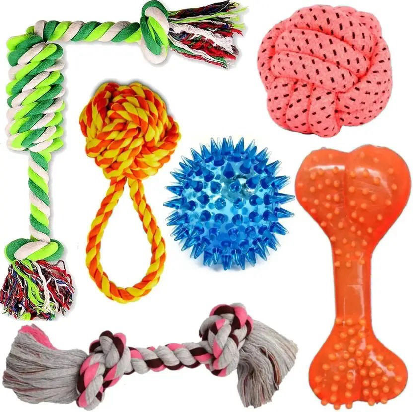 SENAPATI toy 125600 Cotton Chew Toy, Rubber Toy, Ball, Bone, Soft Toy For Dog