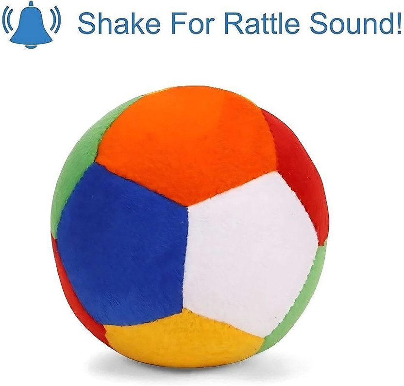 Petsoft Colorful Soft Rattle Ball Toy – Shake for Rattle Sound | Plush Learning Ball Wool, Microfibre Ball For Dog & Cat