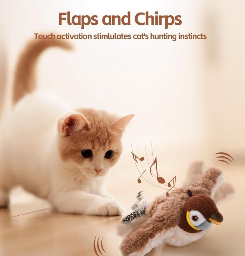 Nissi 1005wflappingtoycat Polyresin, Porcelain, Silk, Polyester Plush Toy For Dog & Cat