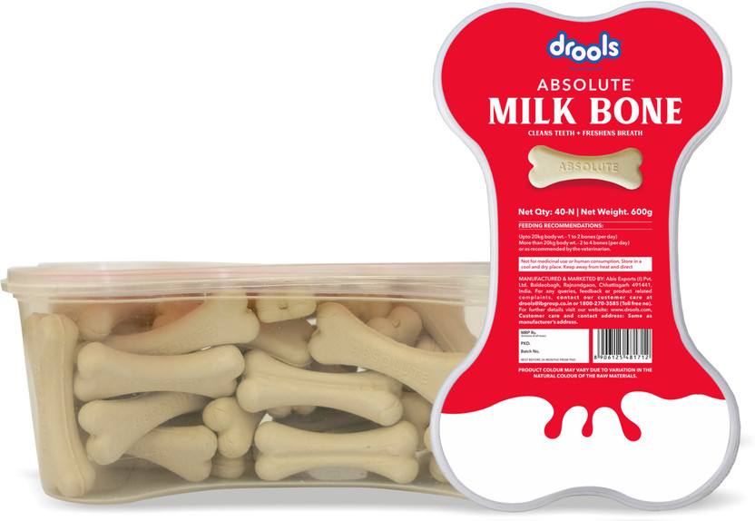 Drools Absolute (40 Pieces ) Bone Milk Dog Treat(600 g)