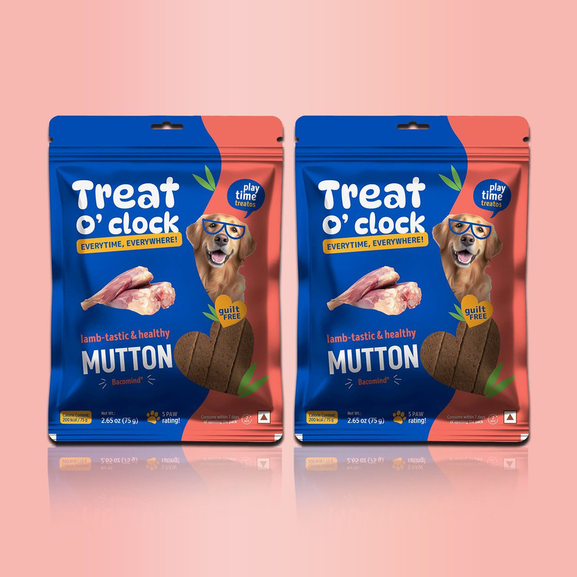 Natural Remedies Treat O'clock Mutton Treats for Dogs, Cats and Pups - 75 gm Mutton Dog Treat(150 g, Pack of 2)