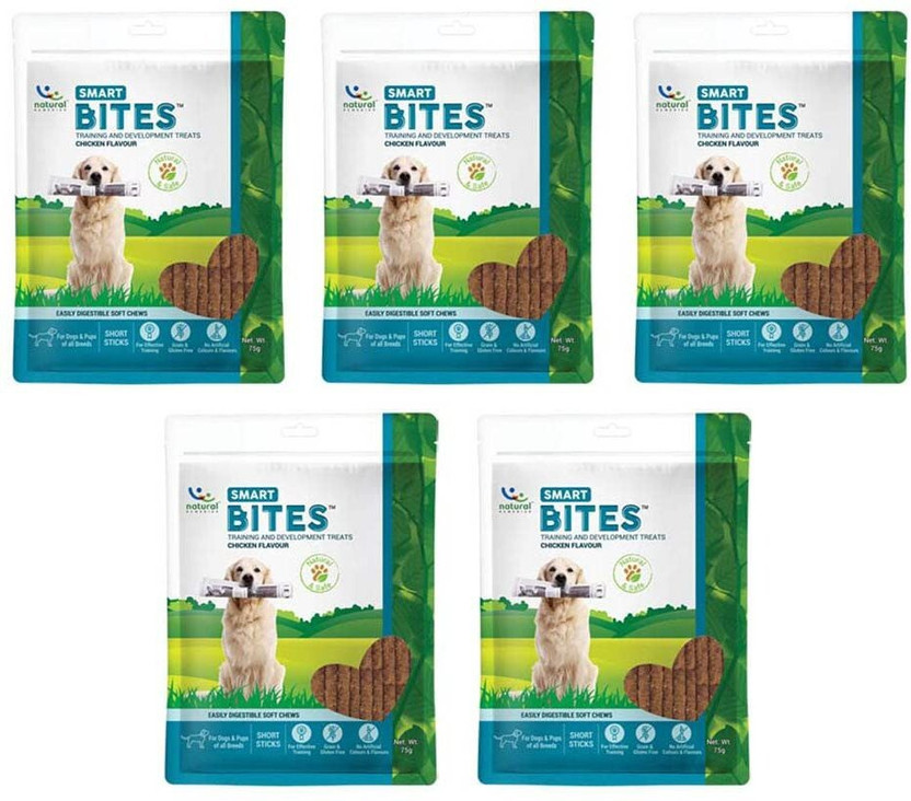 Natural Remedies Smart Bites, Training and Development Treats, Chicken Flavour Chicken Dog Treat(375 g, Pack of 5)