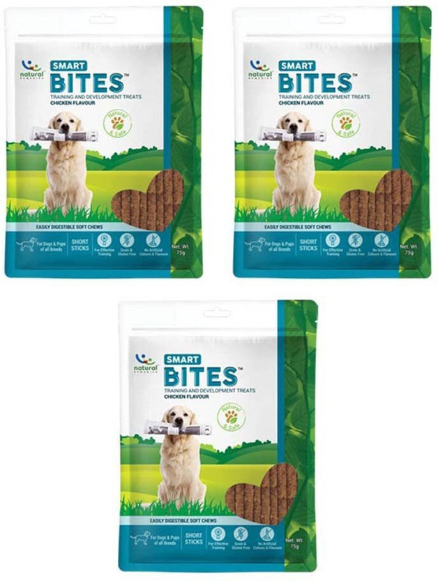 Natural Remedies Smart Bites, Training and Development Treats, Chicken Flavour Chicken Dog Treat(225 g, Pack of 3)