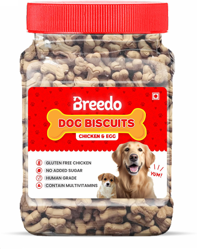 Breedo Dog Non Veg Real (Chicken Flavour) Dog Biscuit Treat || Healthy Chicken & EGG Chicken Dog Treat(0.4 kg)