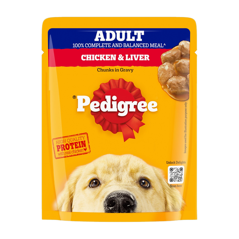 PEDIGREE Gravy Chicken, Liver Chunks 70 g Wet Adult Dog Food