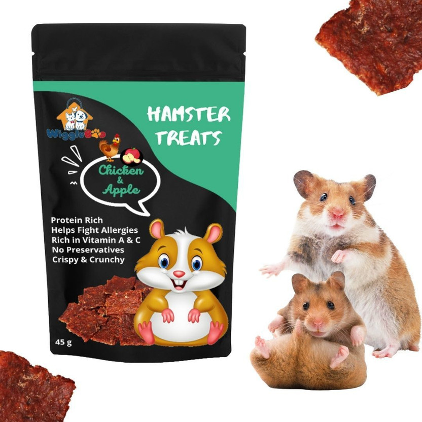 WiggleBoo Chicken & Apple Hamster Treat |Protein Rich | Great Antioxidants Chicken, Fruit Hamster Treat(45 g)