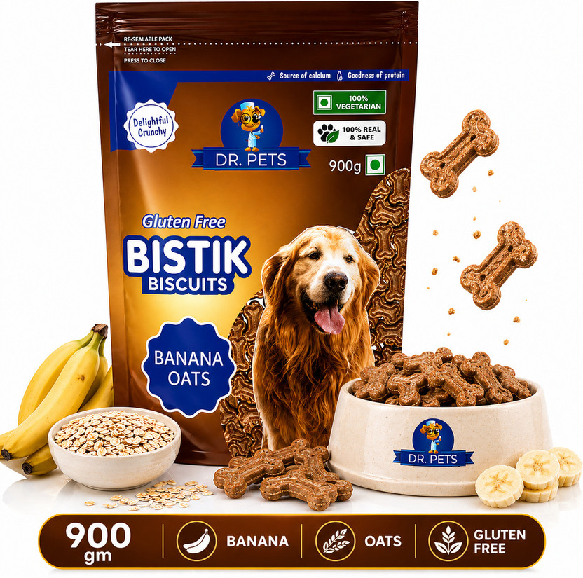 Dr. Pets Oats Dog Biscuits Healthy Dog Treats for All Life Stages 900 g Oats Dog Treat(900 g)