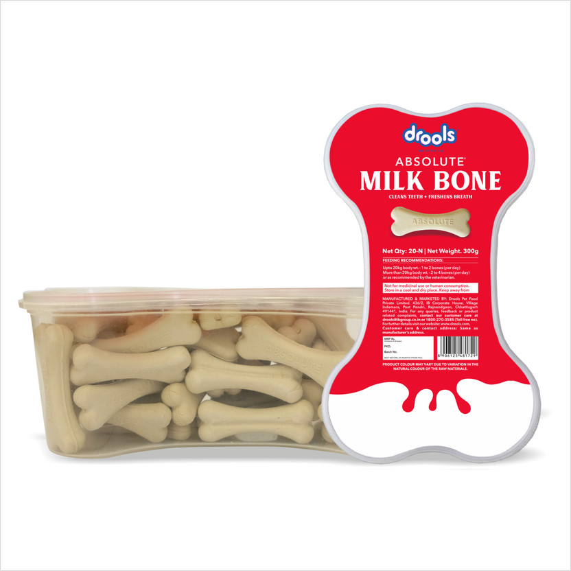 Drools Absolute (20 Pieces ) Bone Milk Dog Treat(300 g)