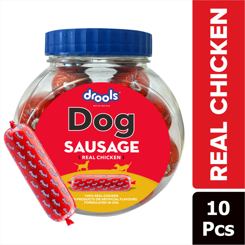 Drools 10pcs jar Sausage Real Chicken Dog Treat(0.55 kg, Pack of 10)