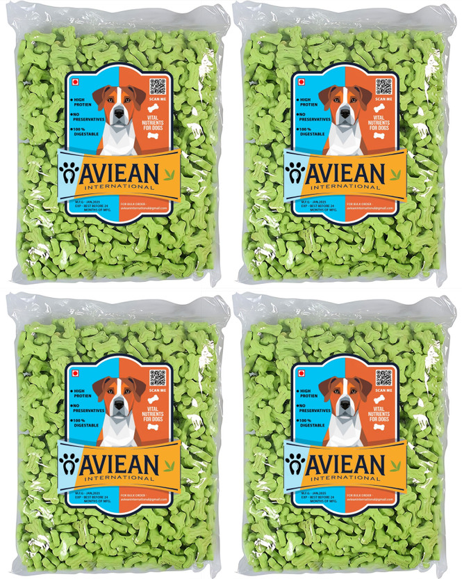 Aviean Aviean International Dog (VEG) Biscuits Combo Offer pack of 4 (800*4) 3.2 kg Oven Baked Food Oats, Nuts Dog Treat(3.2 kg, Pack of 4) - Flipkart Deal