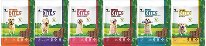Natural Remedies Variant Flavours Bites Combo for Dogs and Pups 75 gm Each (Combo of 6) Banana, Egg, Liver, Strawberry, Chicken, Milk Dog Treat(450 g, Pack of 6)