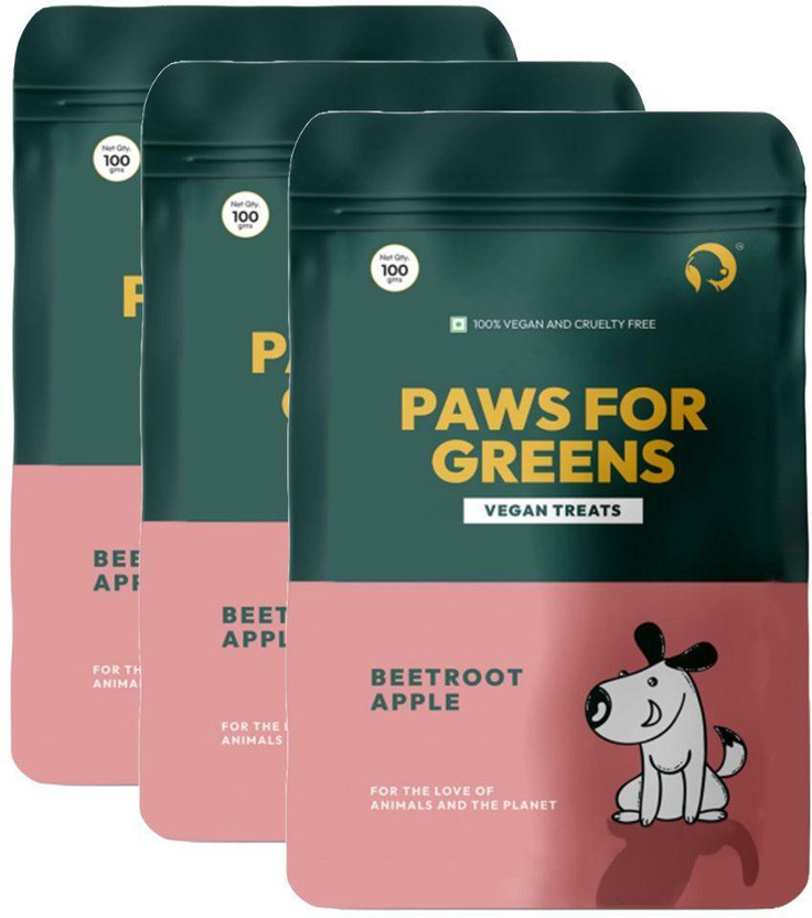 PAWS FOR GREENS Vegan Dog Treats 100% Natural Plant-Based Meat-Free Delicious Pet Biscuits Dog Treat(300 g, Pack of 3)