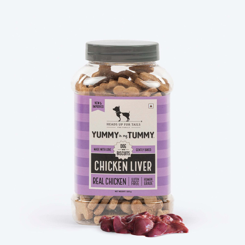 Heads Up For Tails YIMT Chicken Liver Biscuits Chicken Dog Treat(320 g)