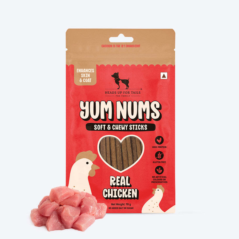 Heads Up For Tails Yum Nums Real Soft Sticks Treat Chicken Dog Treat(70 g)
