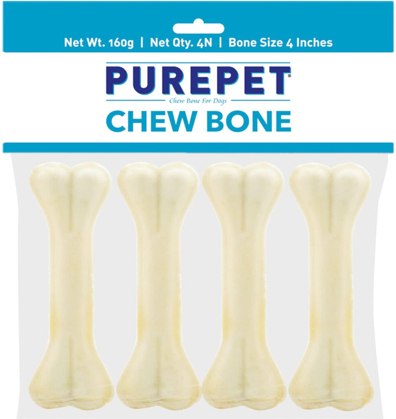Purepet Pressed Chew Bone, 4 inches - Pack of 4 Bones Dog Treat(0.16 kg)