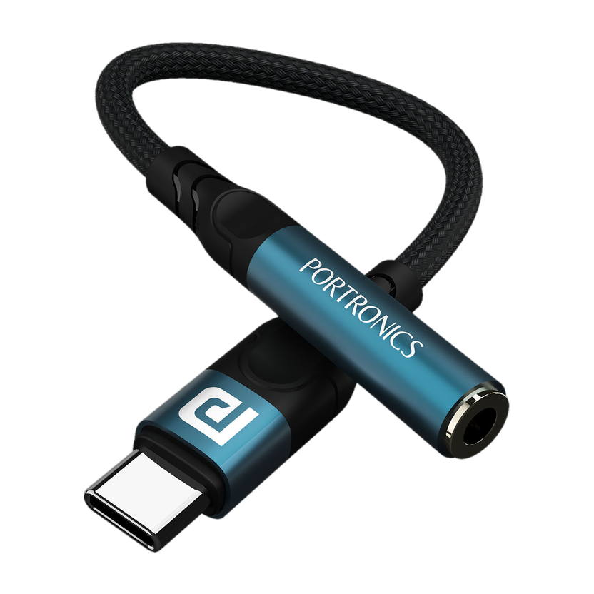 Portronics Black iKonnect C Pro Type C to 3.5 mm Audio Jack Connector Phone Converter(Smart Chipset)