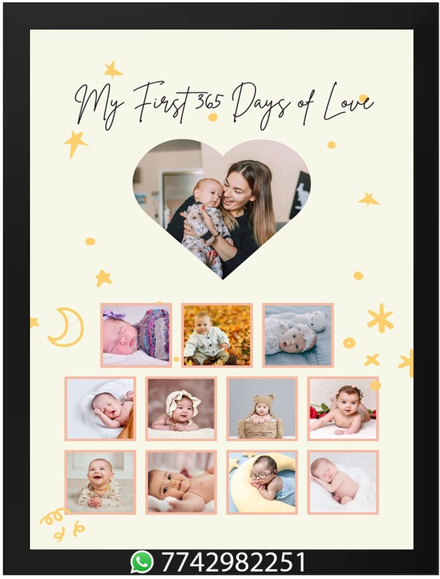 JNEX Customized Photo Frames For Wall Rectangular Photo Frame Send Photo 7742982251 12 inch Wedding, Birthday, Anniversary, Marriage, Gift Photo Frame(Black)
