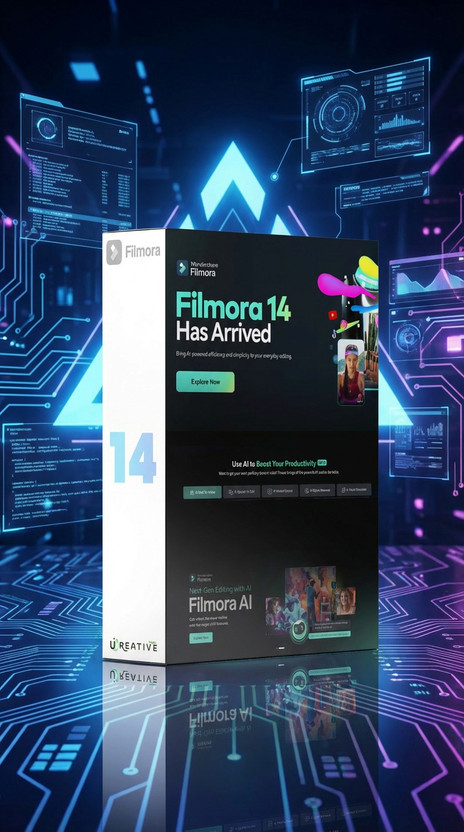 Wondershare Filmora 14 (AI Powered Video Editor Window OS w/ 1 Year 1 PC Subscription, Activation Voucher)(Physical Delivery, for PC)