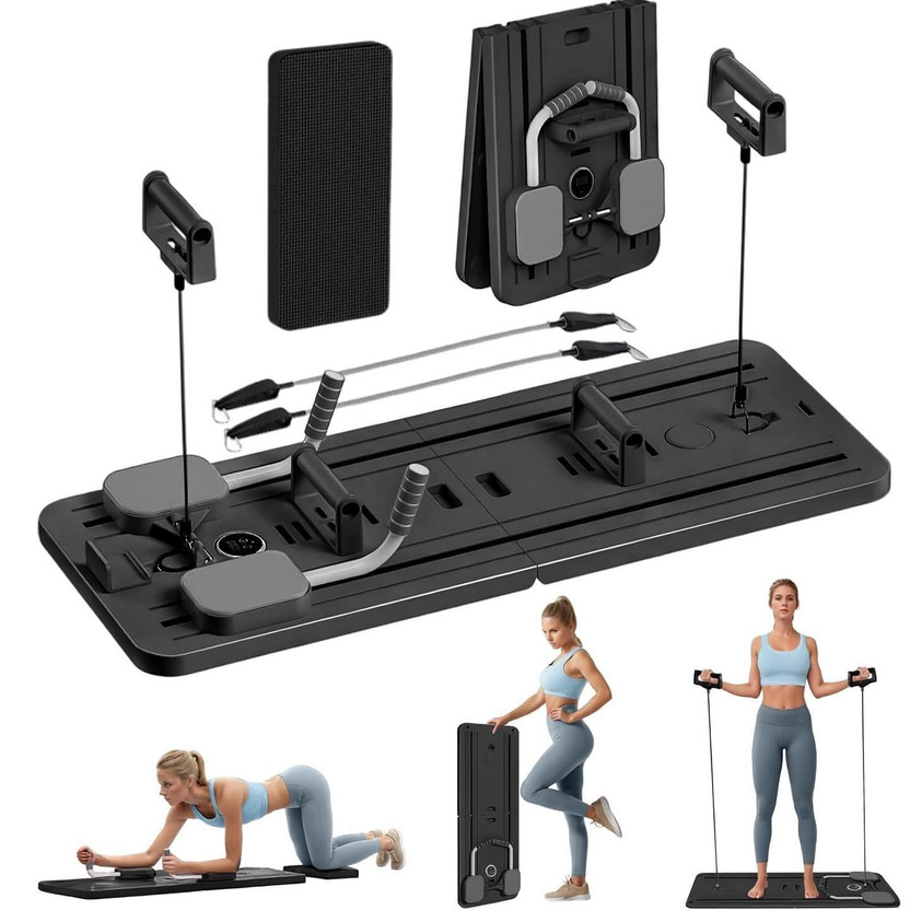 EMNDR High Strength Pilates Equipment Portable Fitness Board For Home Pilates Reformer Set,Multi-Purpose Foldable Pilates Reformer Board Pilates Reformer