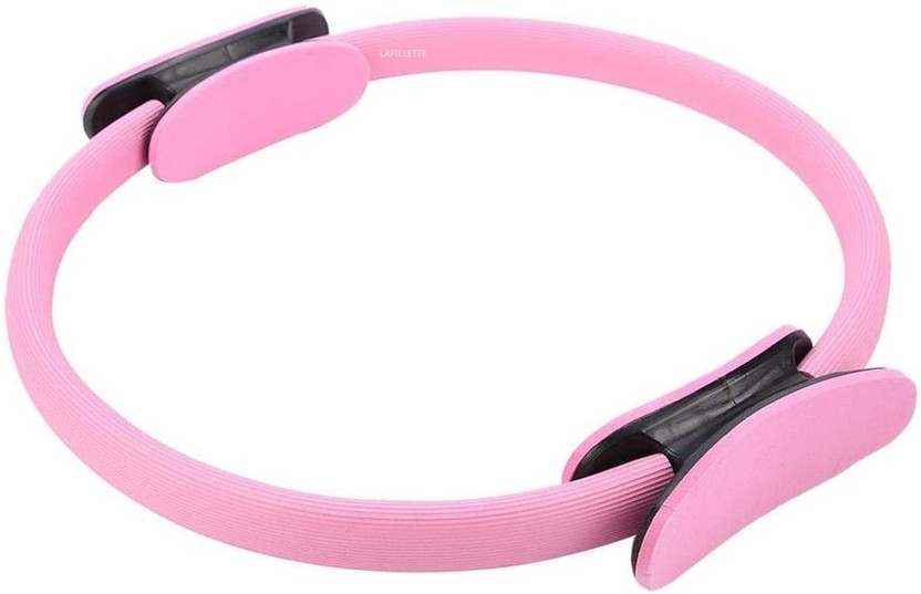 LAFILLETTE Pilates Ring with Dual-Grip Handles Fitness Magic Circle Yoga Pilates Circle Toning and Strengthening Thighs, Abs and Legs Pilates Ring(Pink)