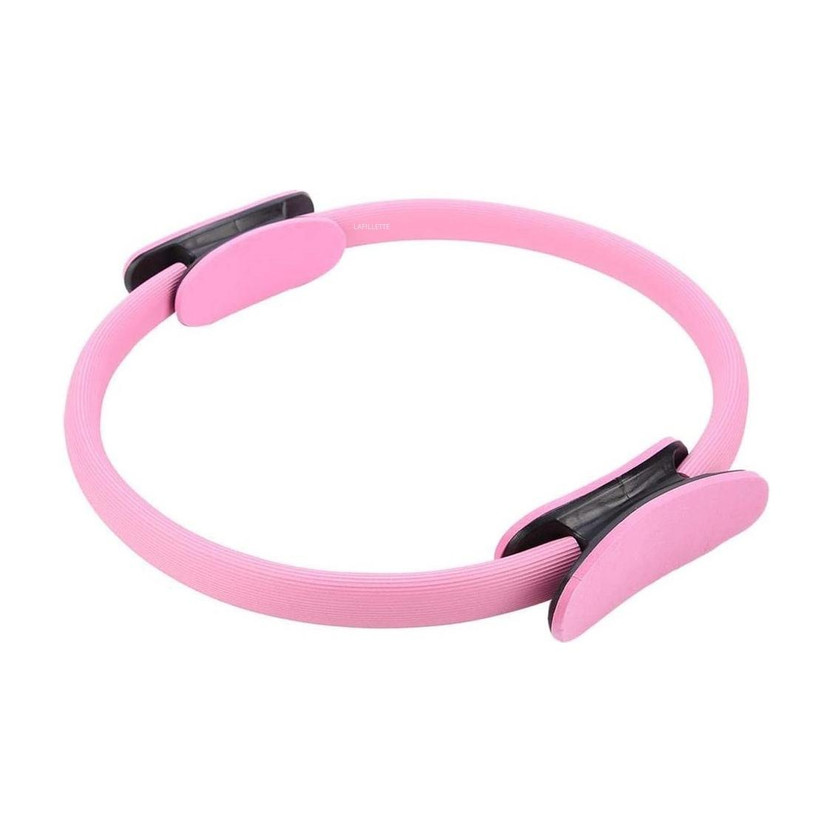 LAFILLETTE Pilates Ring with Dual-Grip Handles Fitness Magic Circle Yoga Pilates Circle Toning and Strengthening Thighs, Abs and Legs Pilates Ring(Pink)