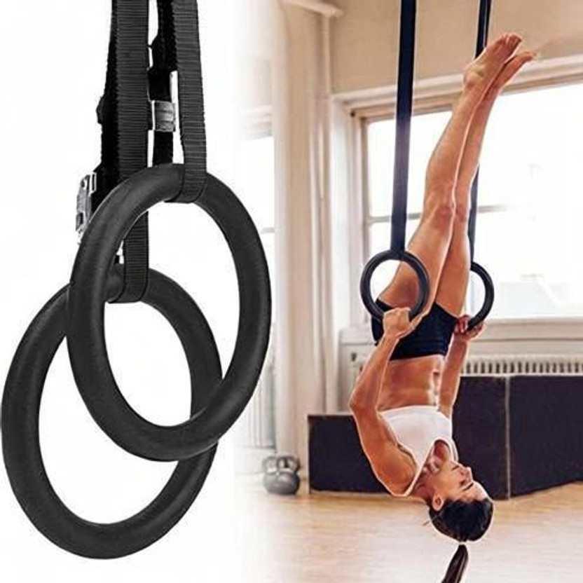 Fitness Scout Gymnastic Rings with Heavy Duty Adjustable Straps for Gym, Home, Cross fit Pilates Ring(Multicolor)