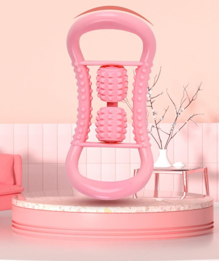 Shopeleven Yoga Ring with Roller Ball Pilates Relax Arm Chest Waist Muscle Equipment Pilates Ring(Pink)