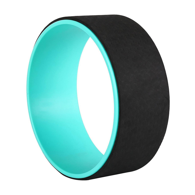 IRIS Yoga Wheel - Best Comfortable Stretching Prop For Backbends And Flexibility Pilates Ring(Black, Blue)
