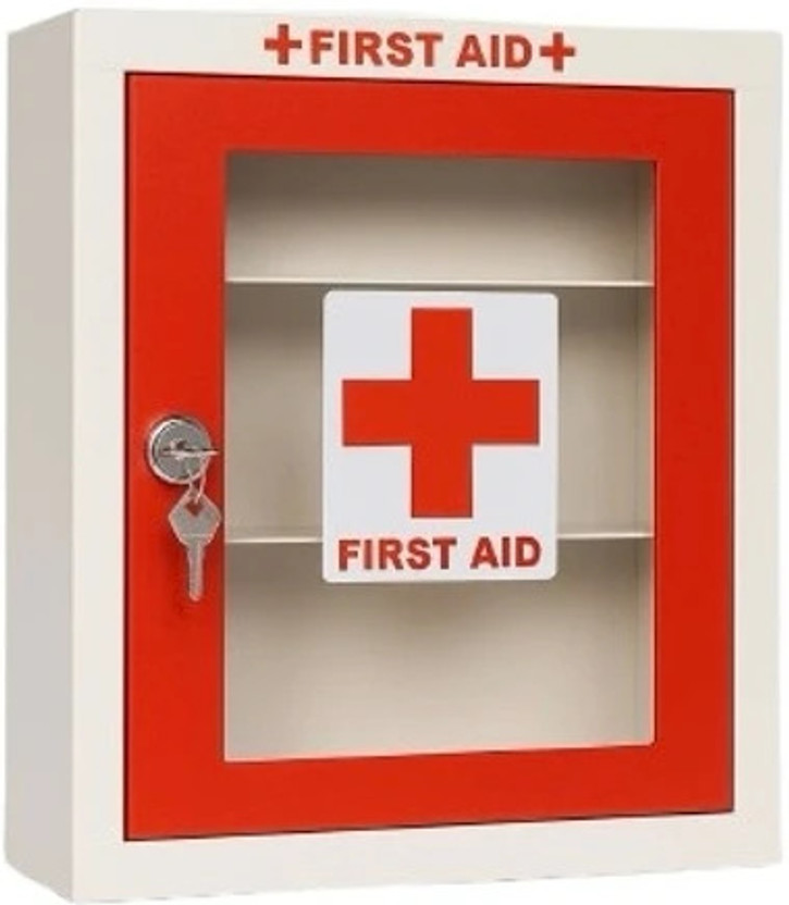PATHOS INDIA First aid box wall mounted medicine organizer first aid kit box for office Pill Box(Red, White)
