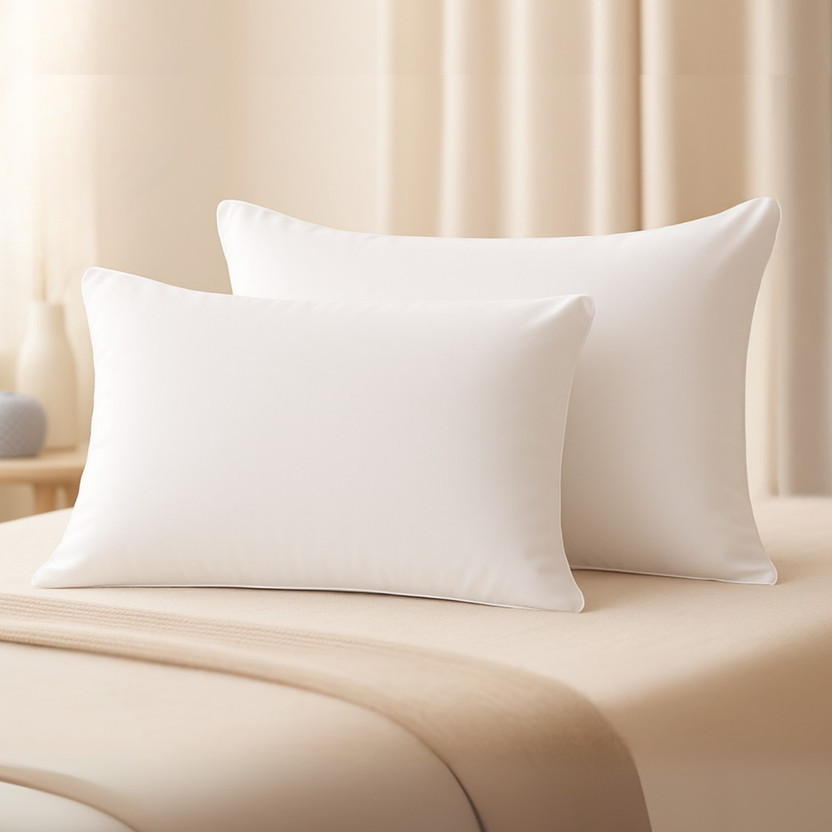 haus & kinder Microfibre Body Pillow Pack of 2 Solid(White)