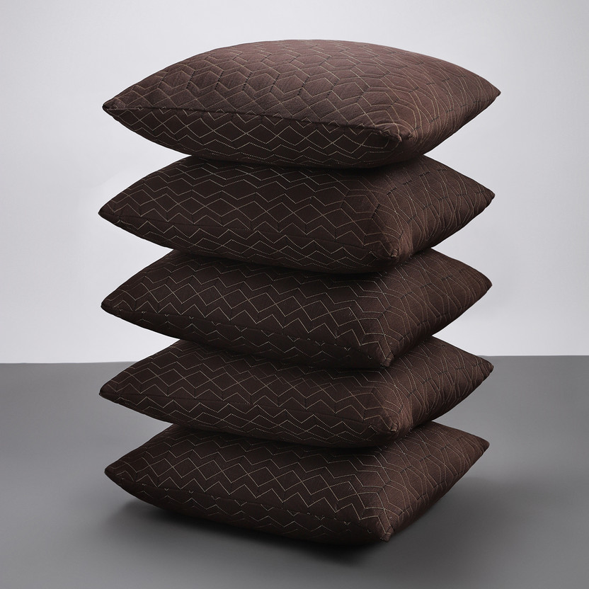 LA VERNE Microfibre Cushion Pack of 5 Geometric LUXURY(Brown)