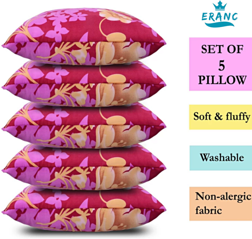 VILLAGERS Cotton Sleeping Pillow Pack of 5 Floral(Multicolor)