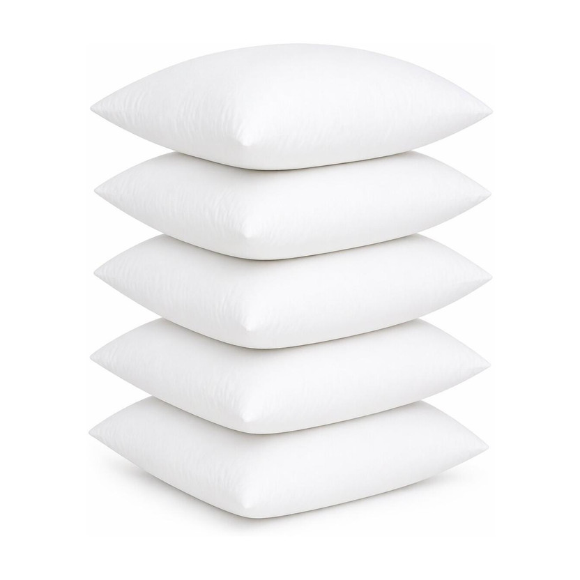 Embroco Polyester Fibre Cushion Pack of 5 Solid 18004-5-16x16(White)