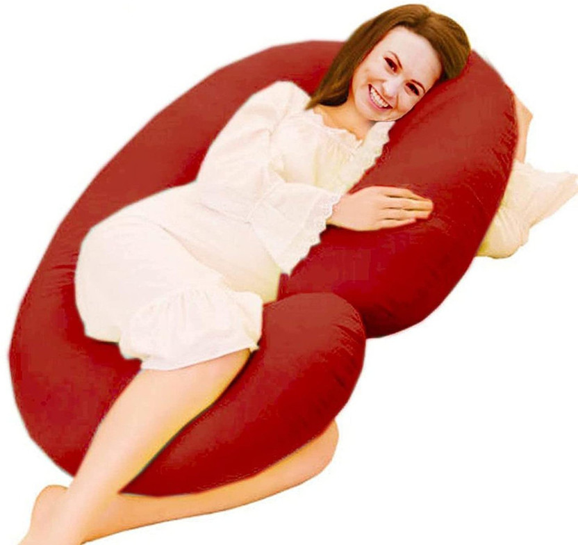 Coozly Microfibre Pregnancy Pillow Pack of 1 Solid C Shape(Maroon)