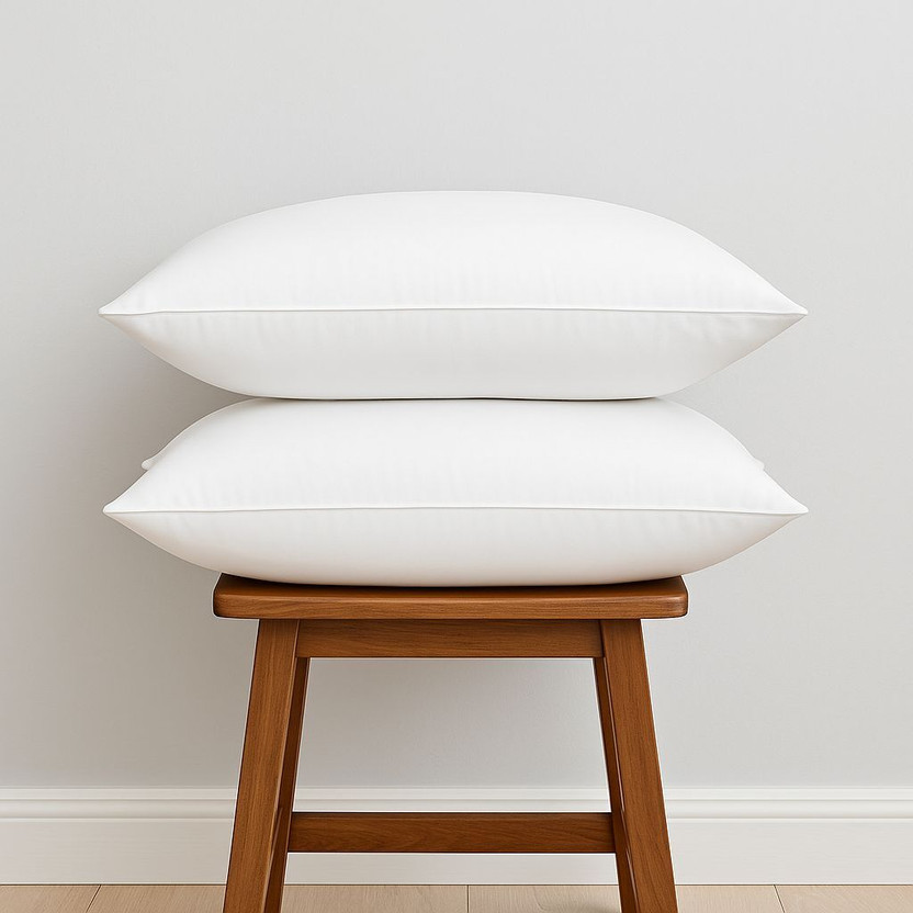 Pain killer ortho mattress Memory Foam Sleeping Pillow Pack of 2 Solid Luxury Pillows for Neck Pain | Soft White(White)