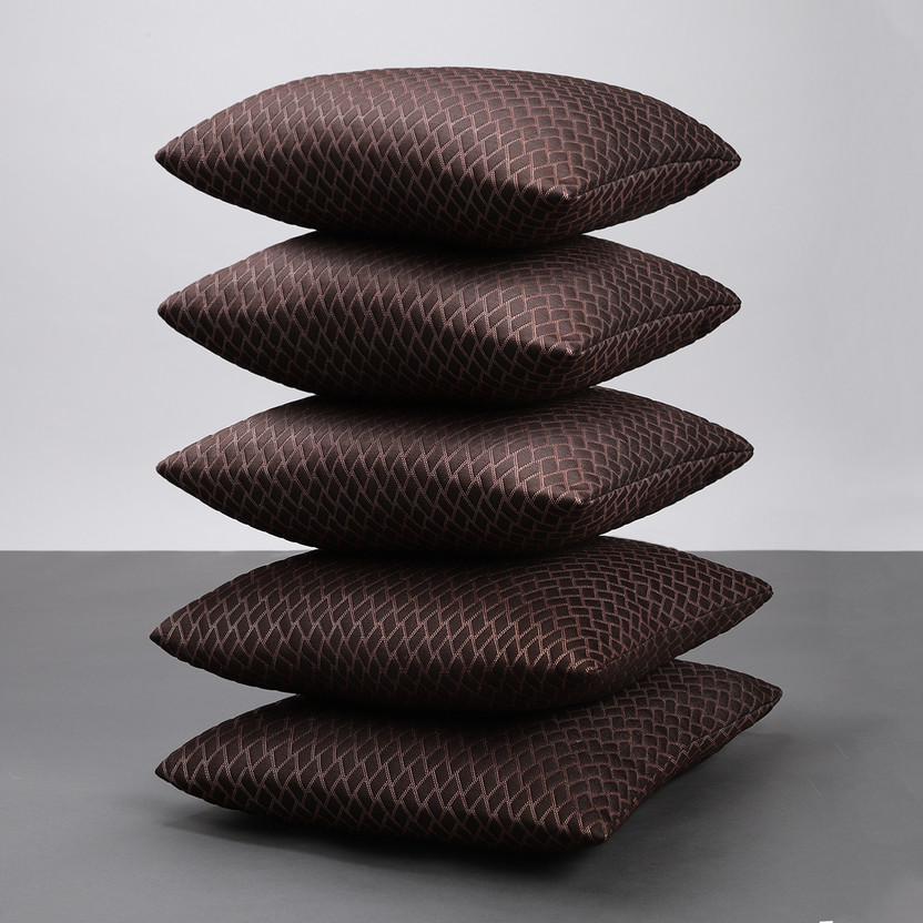 LA VERNE Microfibre Cushion Pack of 5 Geometric LUXURY(D.Brown)