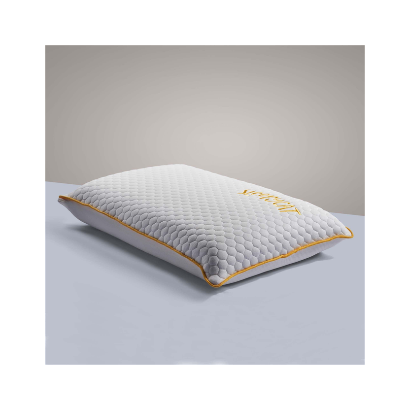 SleepyCat Memory Foam Orthopaedic Pillow Pack of 1 Solid Bamboo Fabric Standard Size (25x16 inches)(White and Grey)