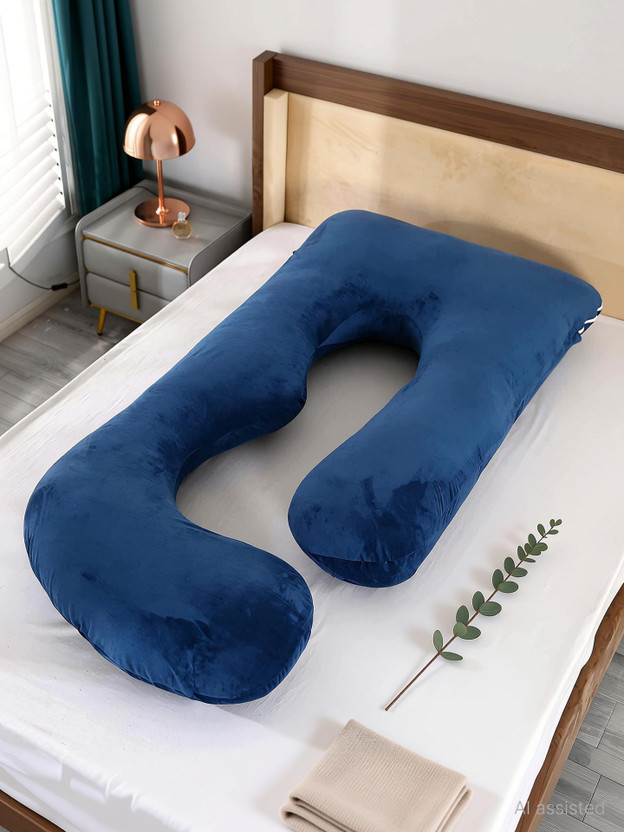 KESHAVE PHARMA Cotton Pregnancy Pillow Pack of 1 Solid(Blue)