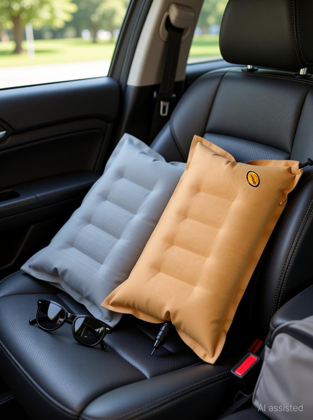 DUCKBACK Air Travel Pillow Pack of 2 Solid Pillow(Gold, Grey)