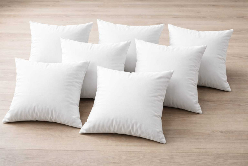 Zenvio Microfibre Cushion Pack of 7 Solid Ultra Luxuary Soft(White)