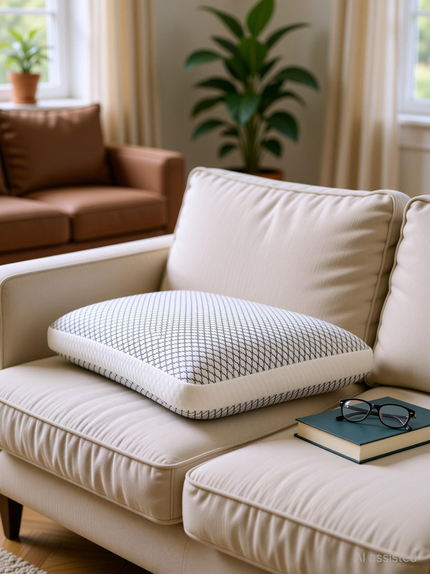 LA VERNE Memory Foam Sleeping Pillow Pack of 1 Geometric Luxury(Silver)