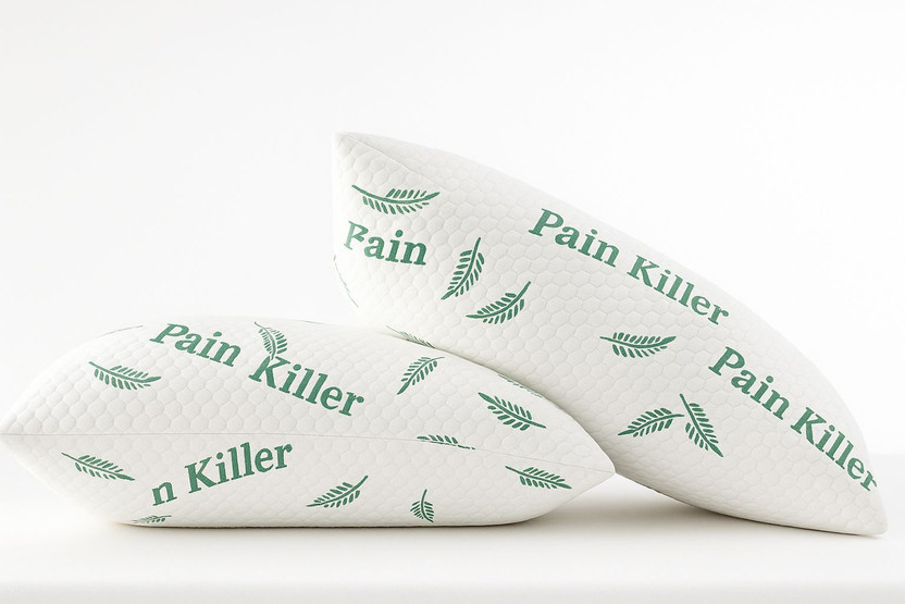 Pain killer ortho mattress Microfibre Sleeping Pillow Pack of 2 Solid Soft Pillows for Sleeping | Memory Foam Pillow Pack of 2 | Neck Pain Pillow(White)