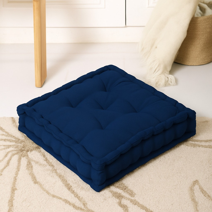 radha textile Cotton Cushion Pack of 1 Solid New(Navy Blue)