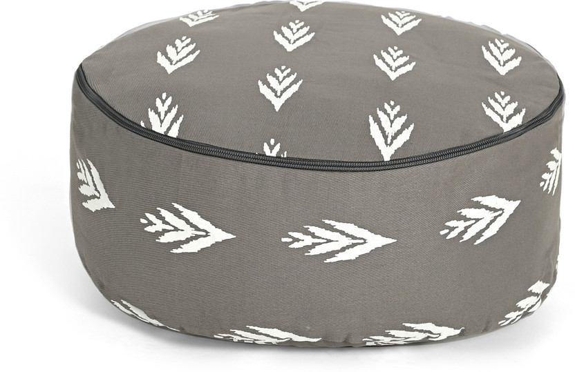 Wiselife Cotton Cushion Pack of 1 Solid Premium Cotton Yoga Meditation Cushion Round Floor Pillow with Carrying Handle -(Grey)